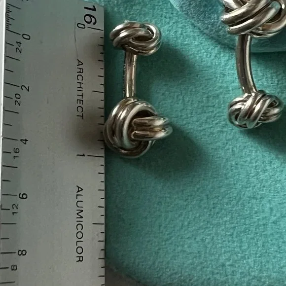 Vintage Tiffany's Double Knot 925 Sterling Silver Mens/Ladies Cuff Links